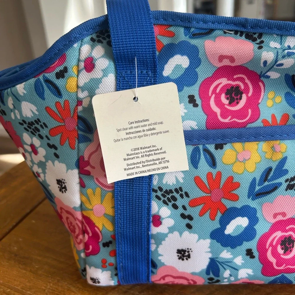 NWT Mainstays Insulated lunch tote floral design 14 x 8”